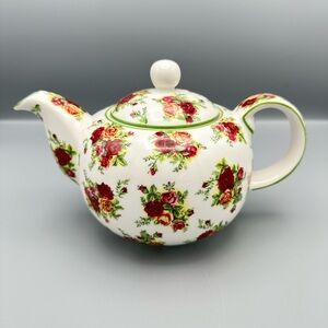 Royal Albert OLD COUNTRY ROSES White Afternoon Tea Teapot SIGNED Michael Doulton